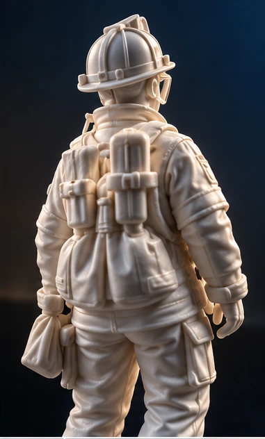 Firefighter figure used in the commemorative model